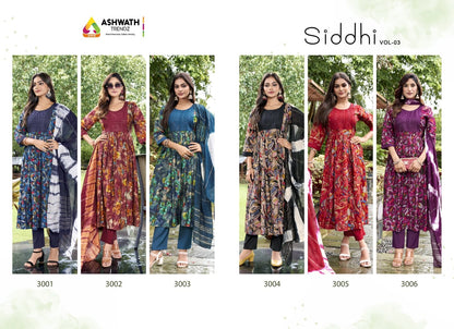 Siddhi Vol 3 Ashwath Roman Readymade Pant Style Suits Exporter India