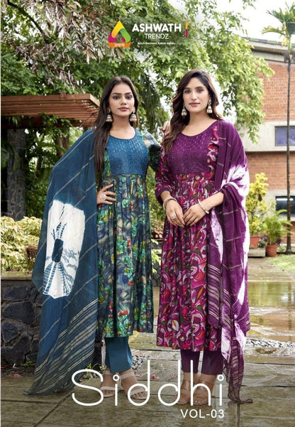 Siddhi Vol 3 Ashwath Roman Readymade Pant Style Suits Exporter India