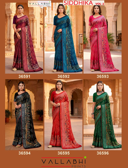 Siddhika Vol 2 Vallabhi Prints Moss Brasso Sarees Wholesaler