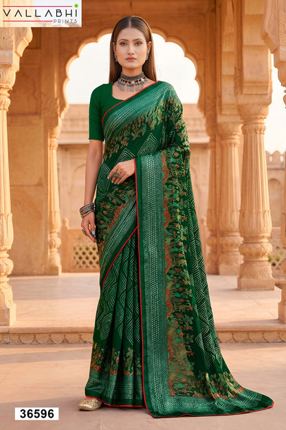 Siddhika Vol 2 Vallabhi Prints Moss Brasso Sarees Wholesaler