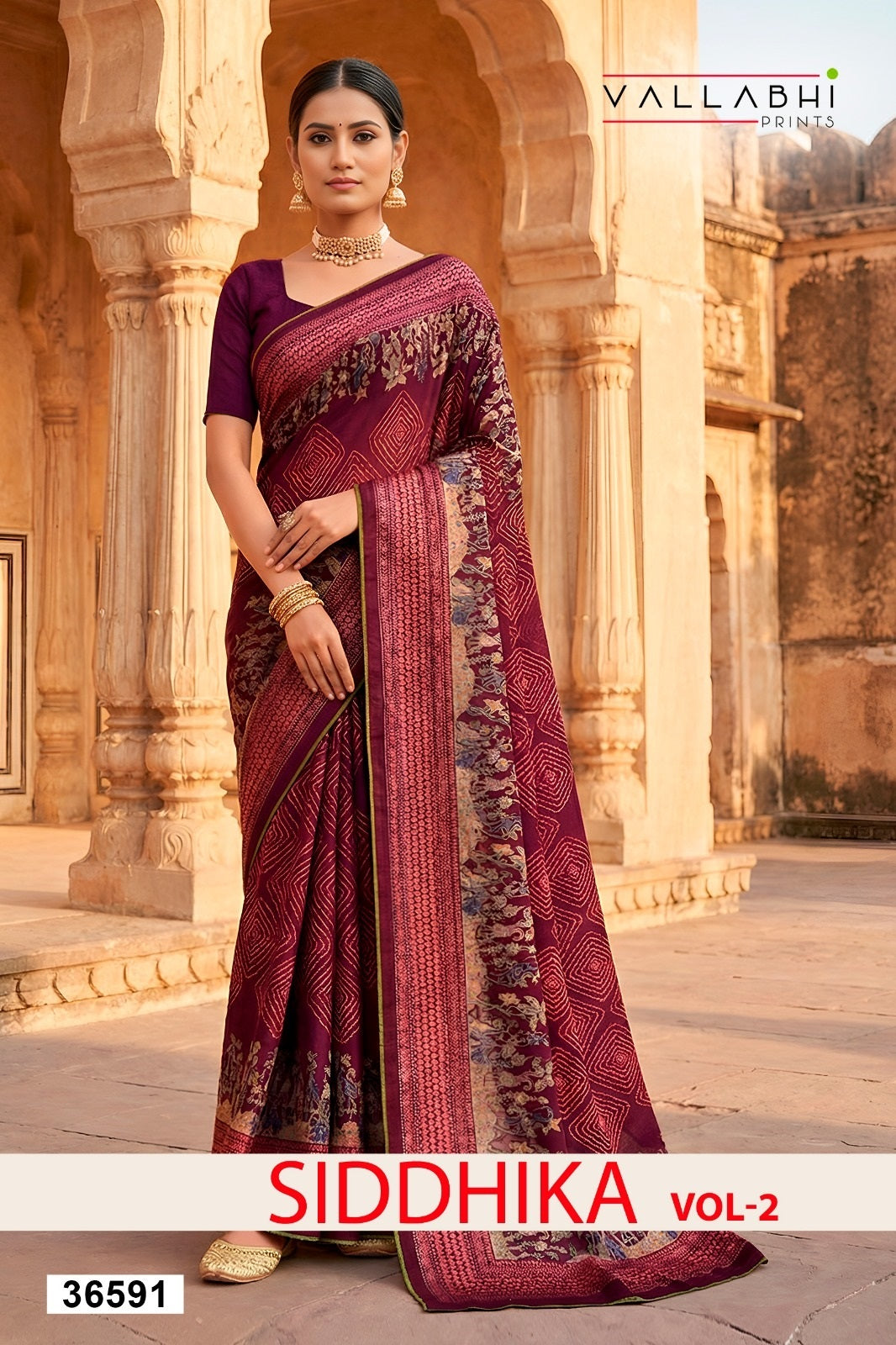 Siddhika Vol 2 Vallabhi Prints Moss Brasso Sarees Wholesaler