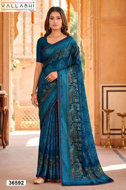 Siddhika Vol 2 Vallabhi Prints Moss Brasso Sarees Wholesaler