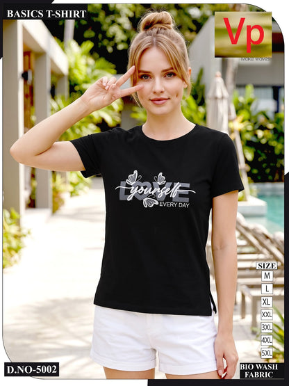 Side Cut Dno 5002 Vp Biowash Women Tshirt Manufacturer India