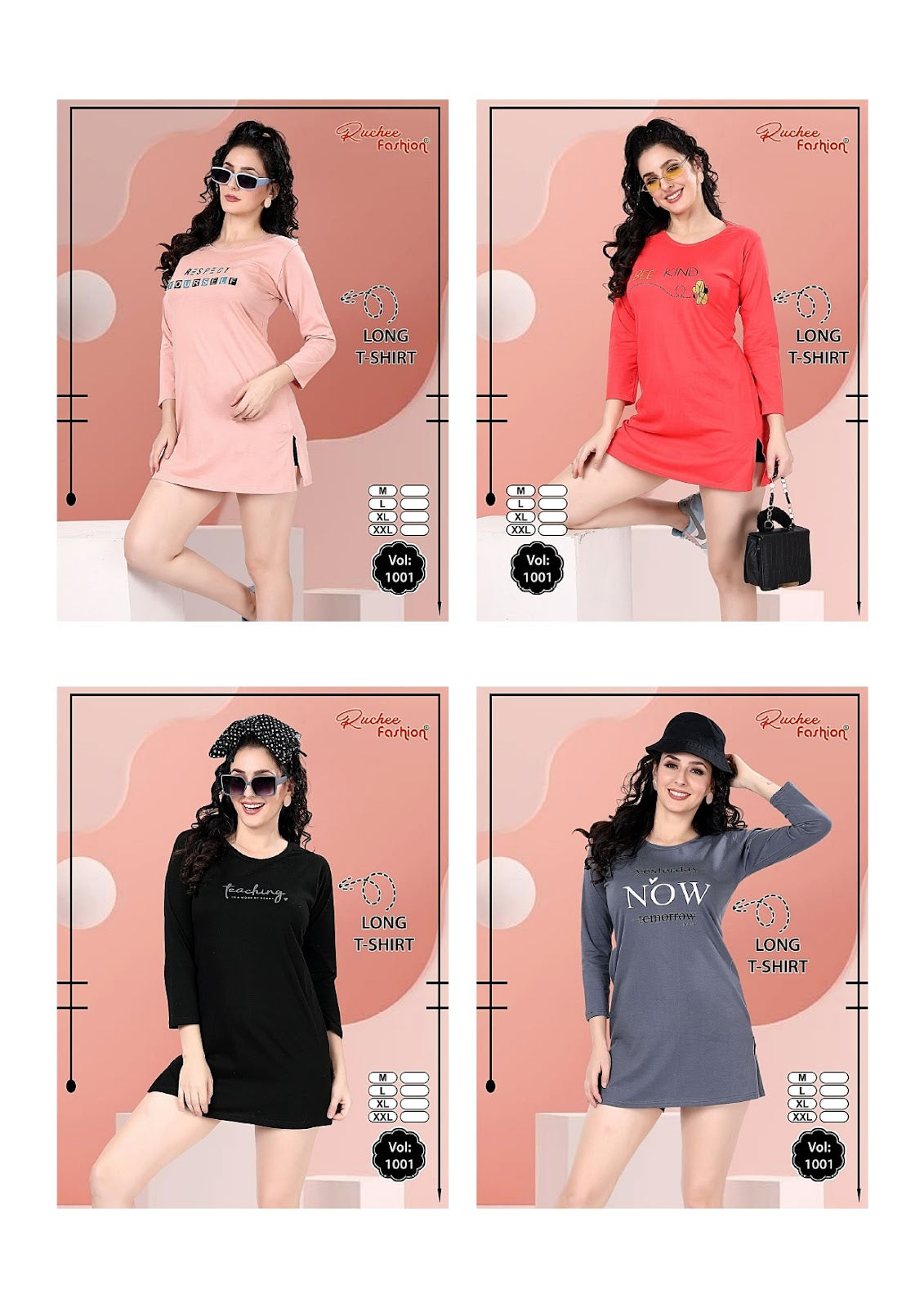 Side Cut Vol 1001 Ruchee Fashion Hosiery Women Long Tshirt Supplier Gujarat
