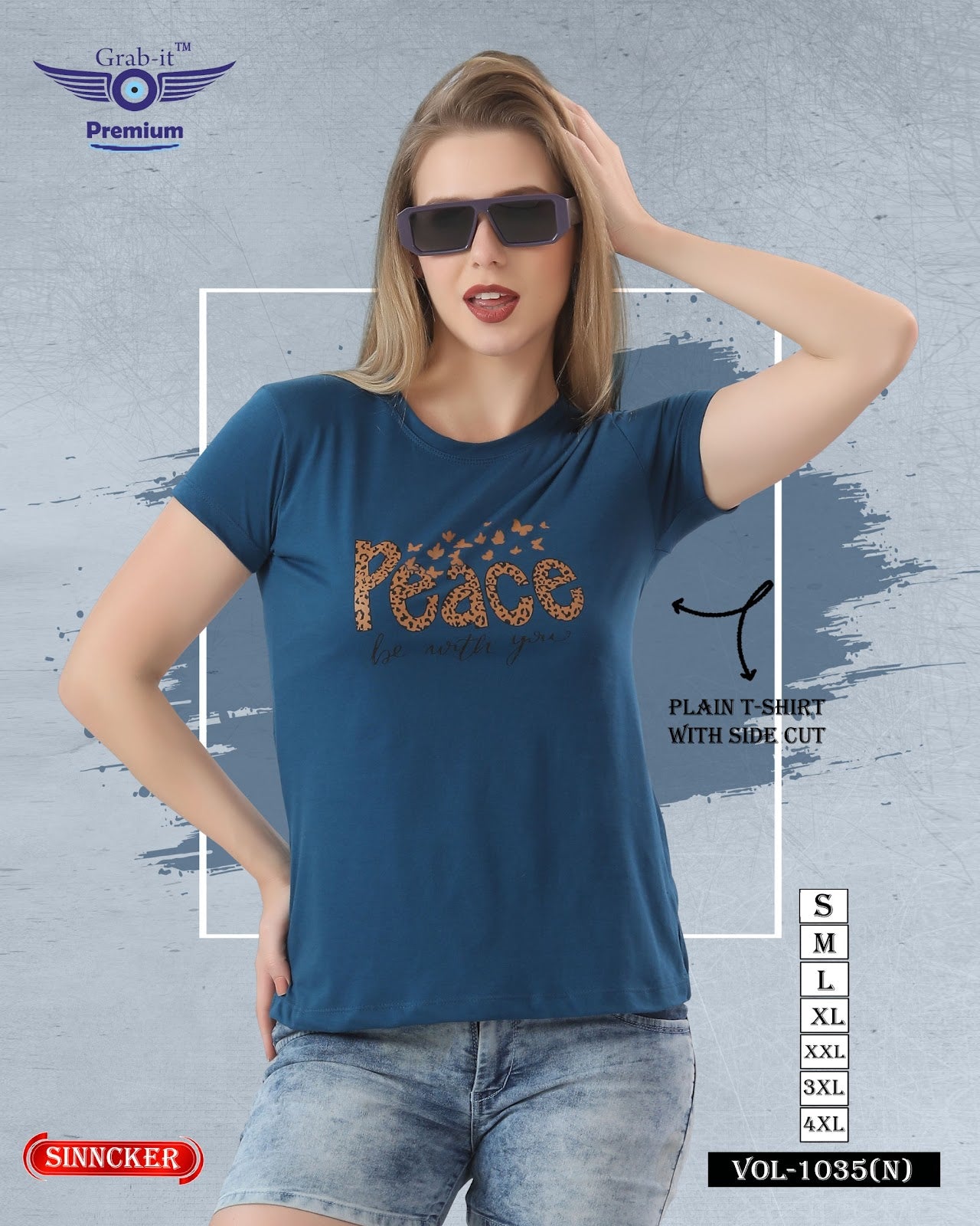 Side Cut Vol 1035 N Grab It Sinker Women Tshirt Wholesale Price