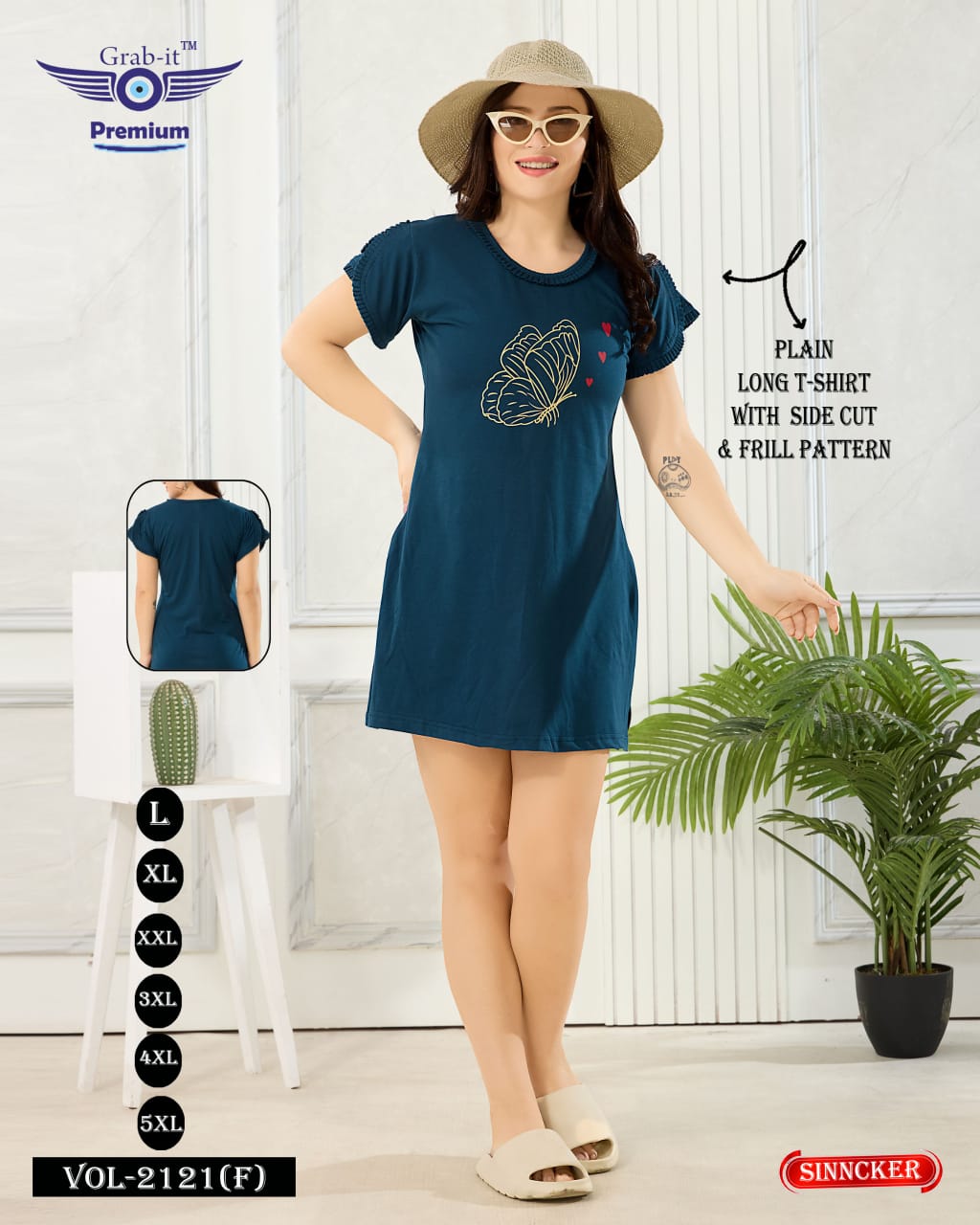 Side Cut Vol 2121 F Grab It Sinker Women Long Tshirt Manufacturer Gujarat