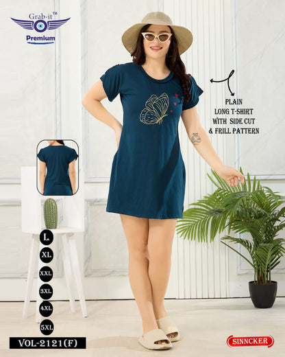 Side Cut Vol 2121 F Grab It Sinker Women Long Tshirt Manufacturer Gujarat