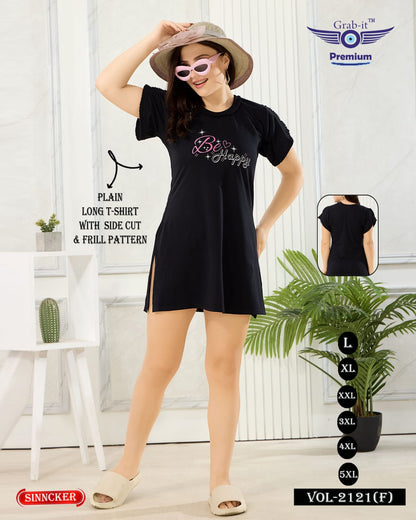 Side Cut Vol 2121 F Grab It Sinker Women Long Tshirt Manufacturer Gujarat