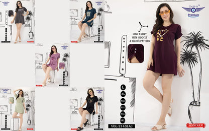 Side Cut Vol 2143 A Grab It Sinker Women Long Tshirt Supplier Ahmedabad