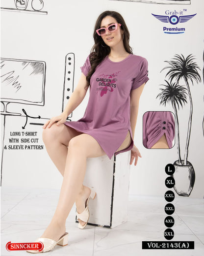 Side Cut Vol 2143 A Grab It Sinker Women Long Tshirt Supplier Ahmedabad