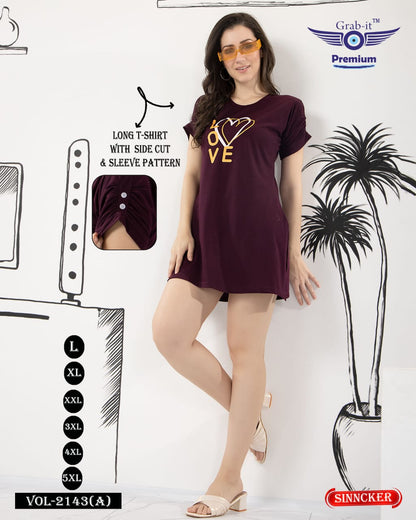 Side Cut Vol 2143 A Grab It Sinker Women Long Tshirt Supplier Ahmedabad