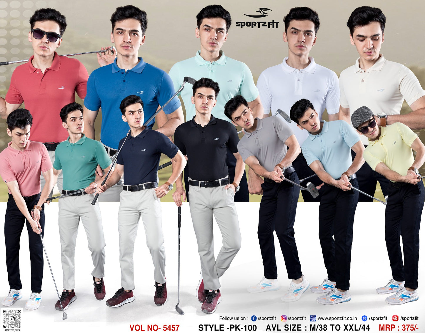 Side Patch 5457 Collar Neck Sportz Fit Pk Mens Tshirts Manufacturer