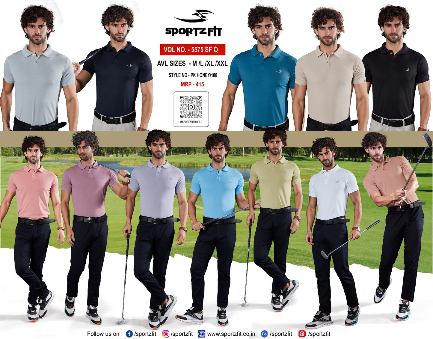 Side Patch Vol 5575 Sportz Fit Honey Comb Mens Tshirts Exporter India