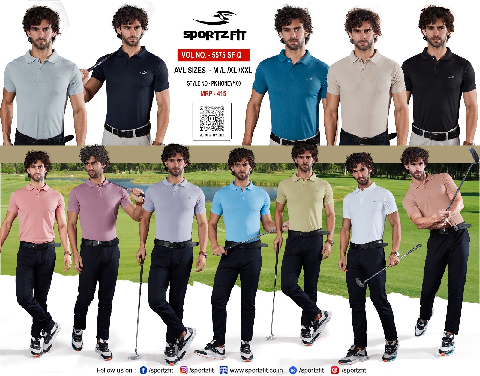 Side Patch Vol 5575 Sportz Fit Honey Comb Mens Tshirts Exporter India