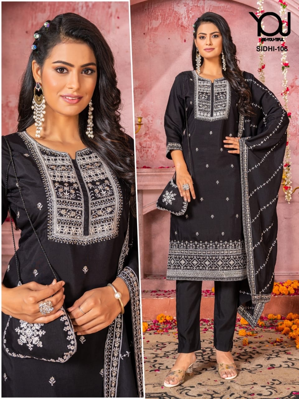Sidhi 106 You Roman Silk Readymade Pant Style Suits Exporter Ahmedabad