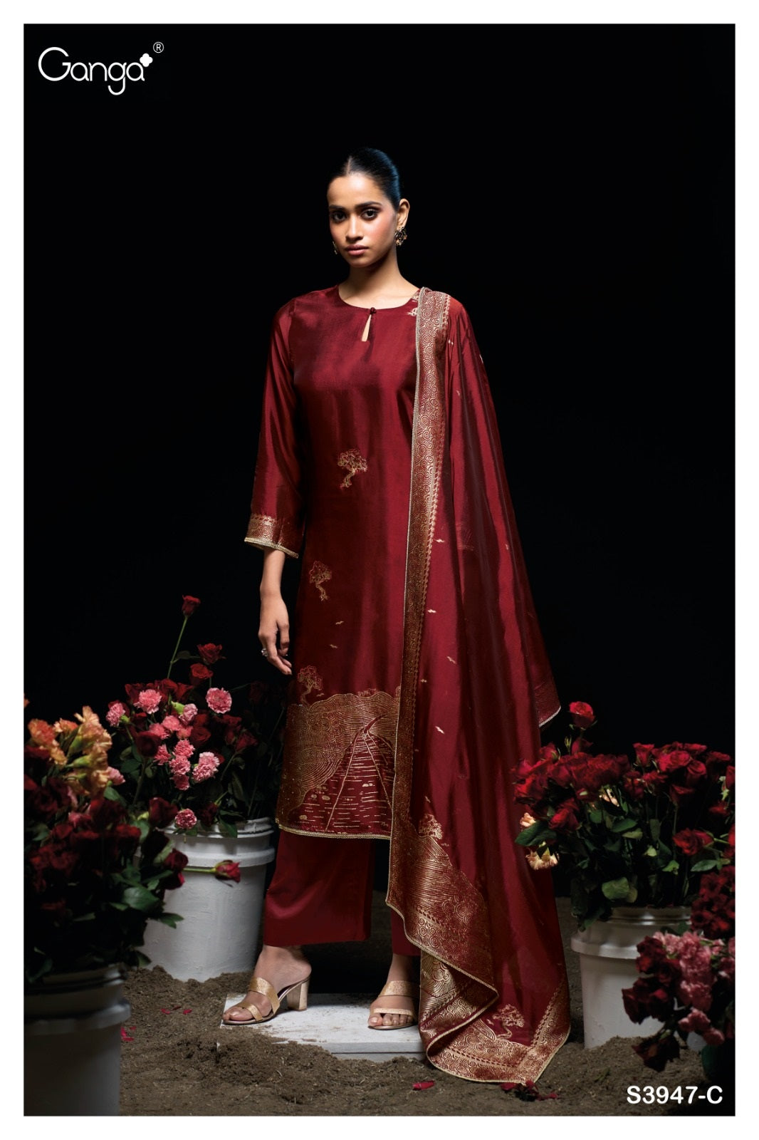 Sidra 3947 Ganga Premium Viscose Plazzo Style Suits Manufacturer Gujarat