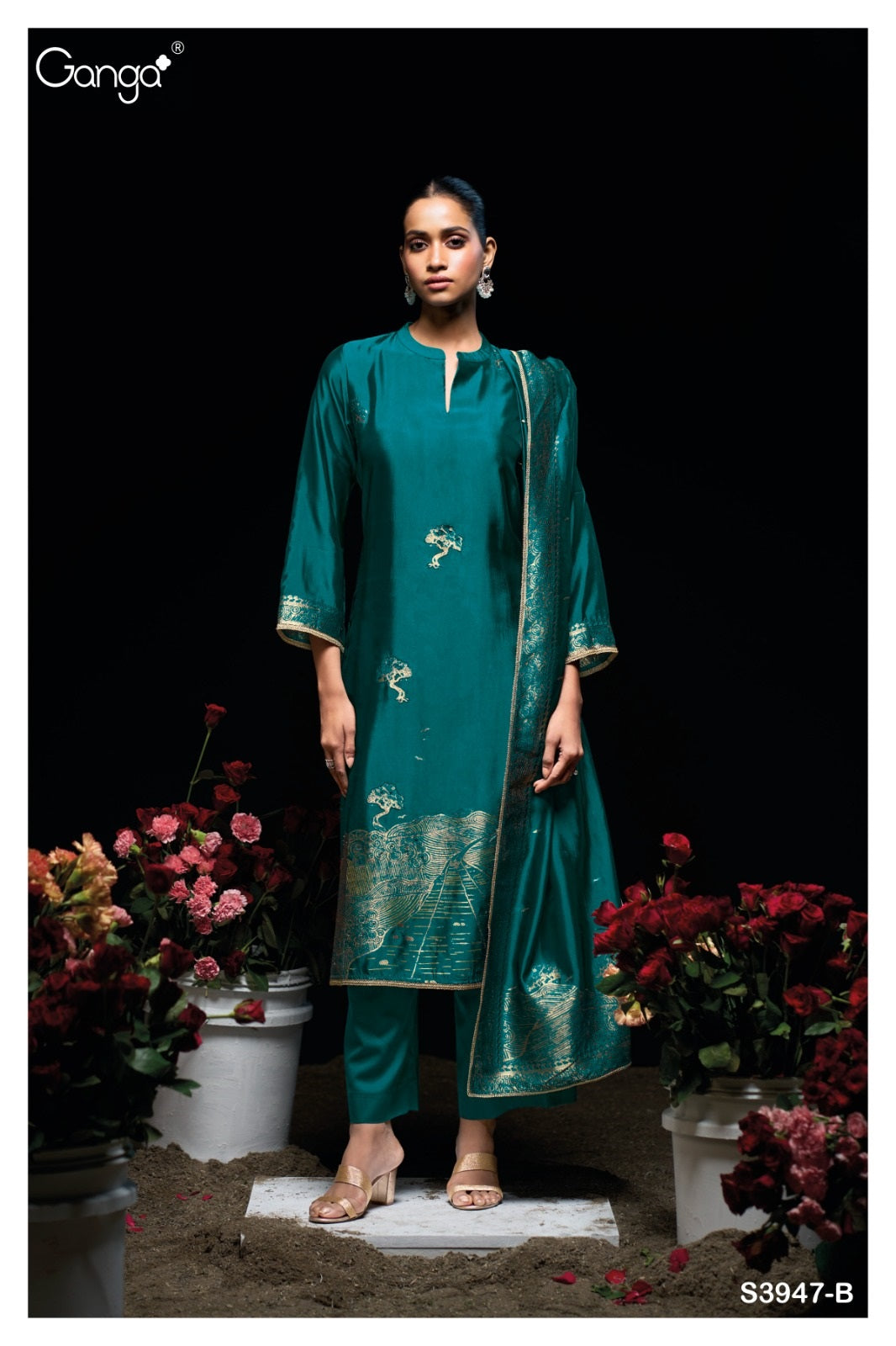 Sidra 3947 Ganga Premium Viscose Plazzo Style Suits Manufacturer Gujarat