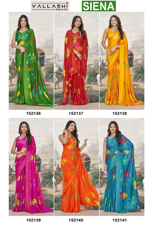 Siena Vallabhi Prints Chiffon Sarees Exporter