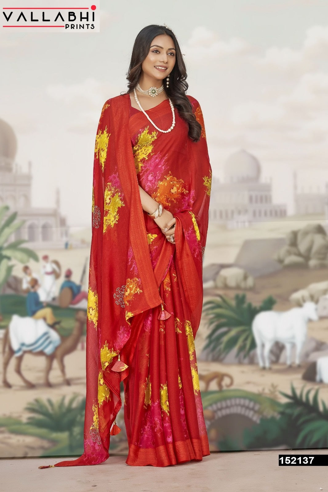 Siena Vallabhi Prints Chiffon Sarees Exporter