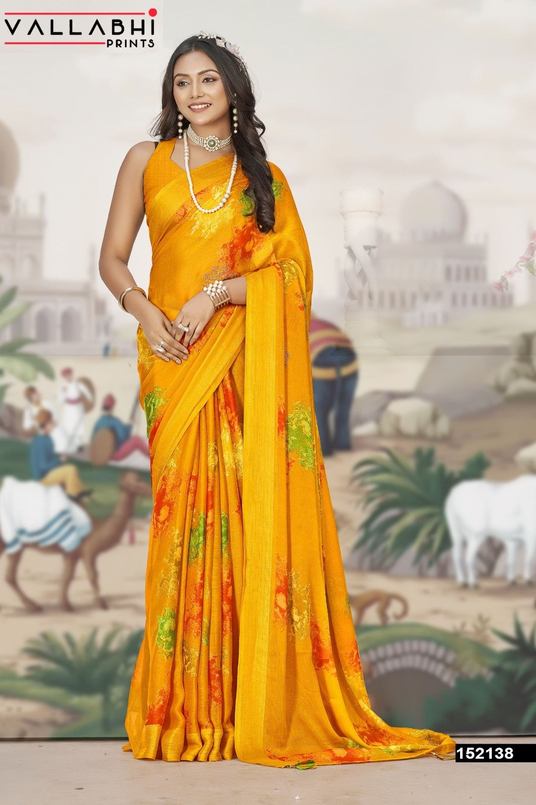 Siena Vallabhi Prints Chiffon Sarees Exporter