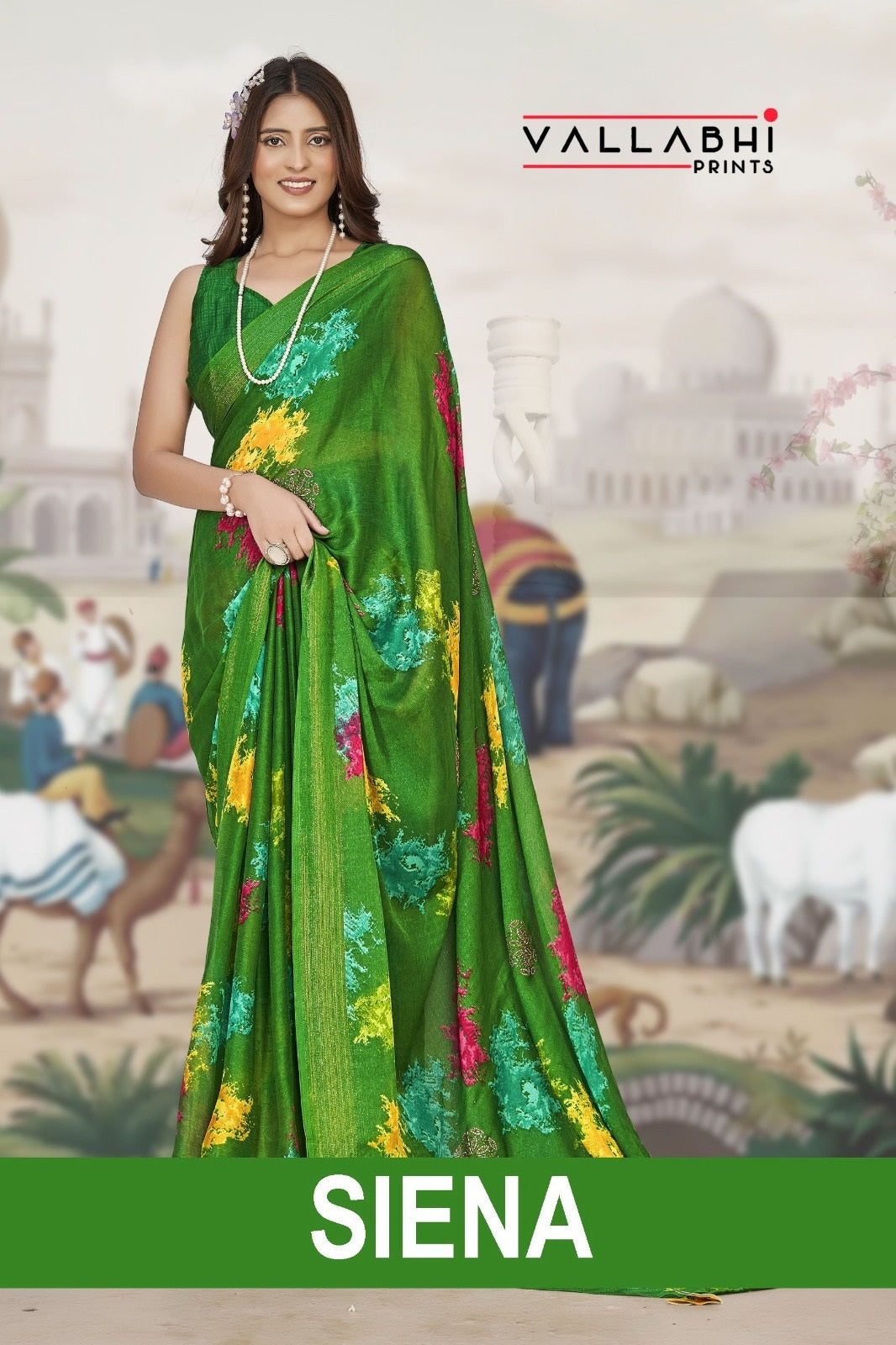 Siena Vallabhi Prints Chiffon Sarees Exporter