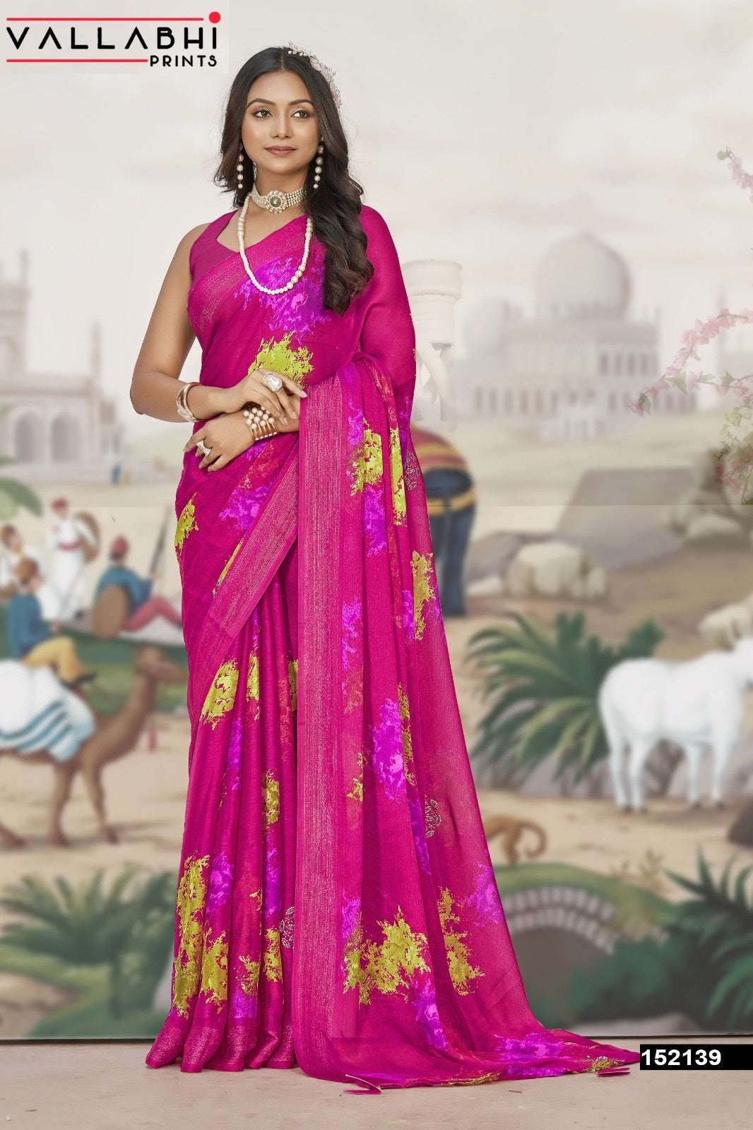 Siena Vallabhi Prints Chiffon Sarees Exporter
