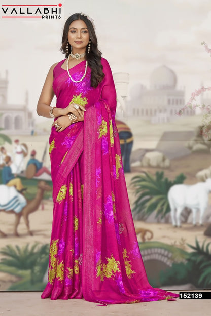 Siena Vallabhi Prints Chiffon Sarees Exporter