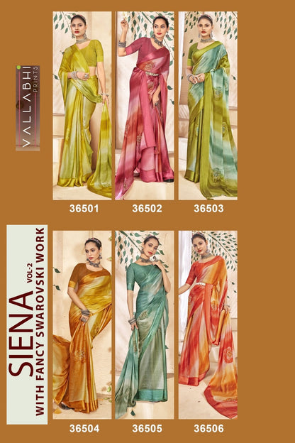 Siena Vol 2 Vallabhi Prints Chiffon Sarees Manufacturer