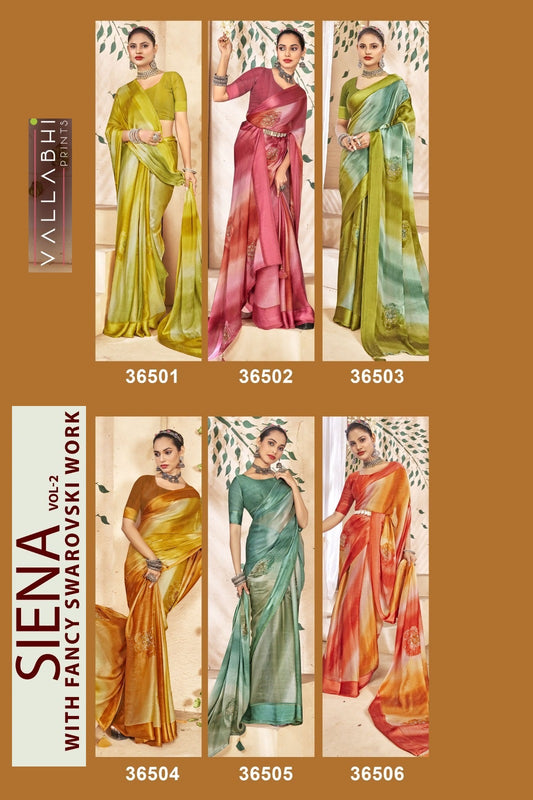 Siena Vol 2 Vallabhi Prints Chiffon Sarees Manufacturer