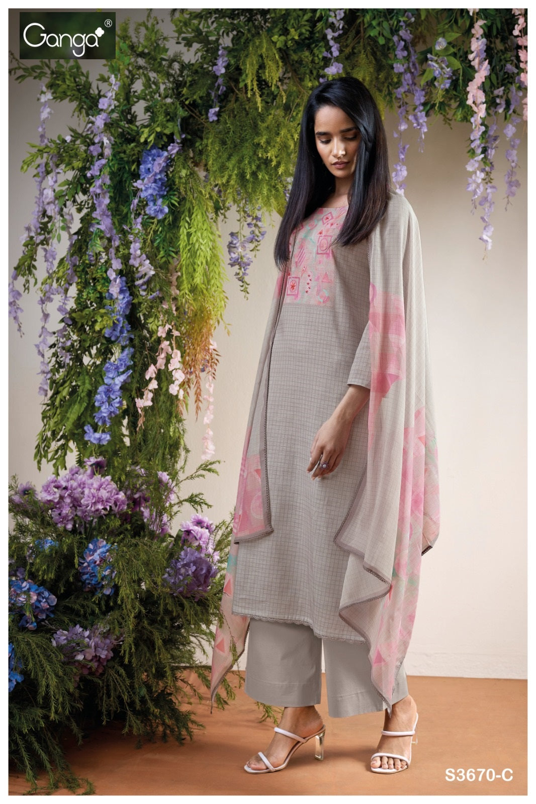 Sienna 3670 Ganga Cotton Linen Pant Style Suits Exporter India