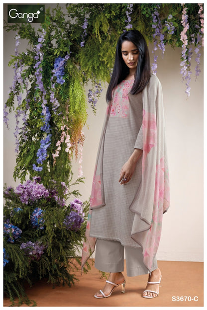 Sienna 3670 Ganga Cotton Linen Pant Style Suits Exporter India
