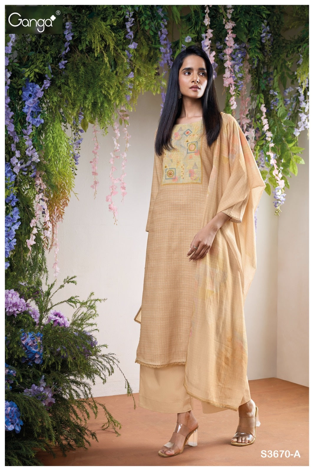 Sienna 3670 Ganga Cotton Linen Pant Style Suits Exporter India