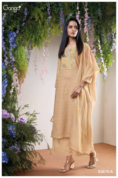 Sienna 3670 Ganga Cotton Linen Pant Style Suits Exporter India