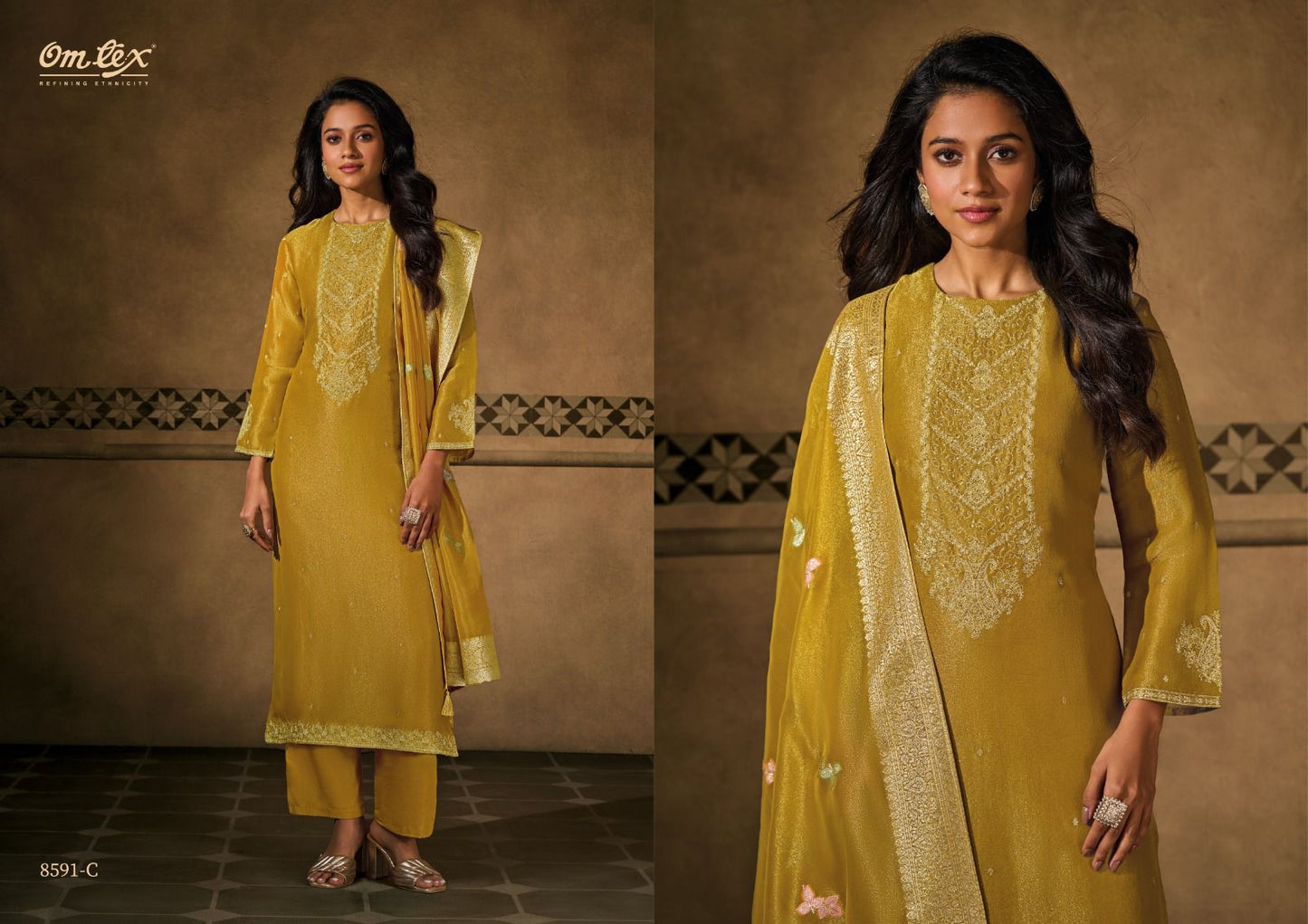 Sienna New Omtex Tissue Silk Pant Style Suits Supplier India