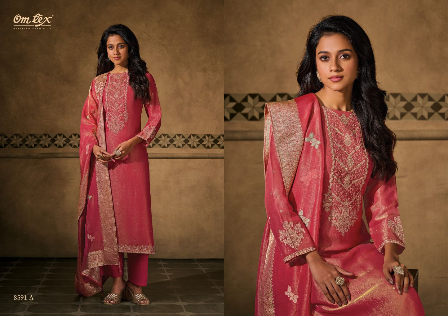 Sienna New Omtex Tissue Silk Pant Style Suits Supplier India