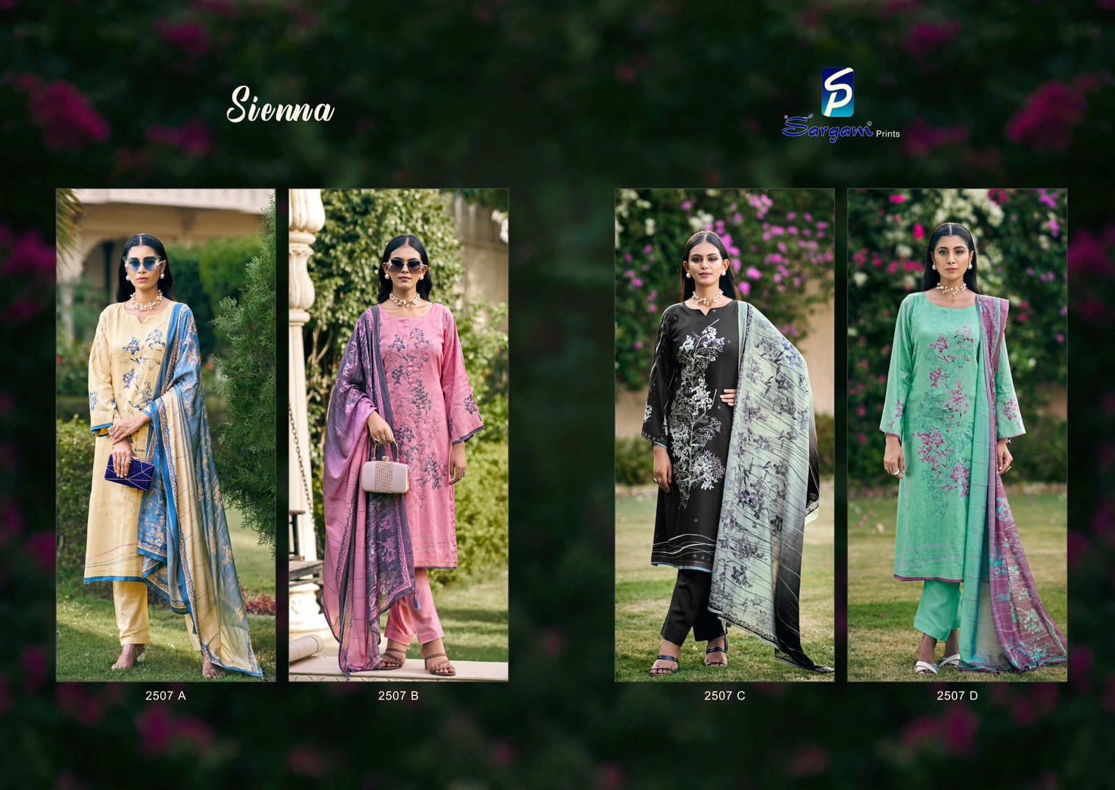 Sienna Sargam Prints Pure Jam Pant Style Suits Exporter India