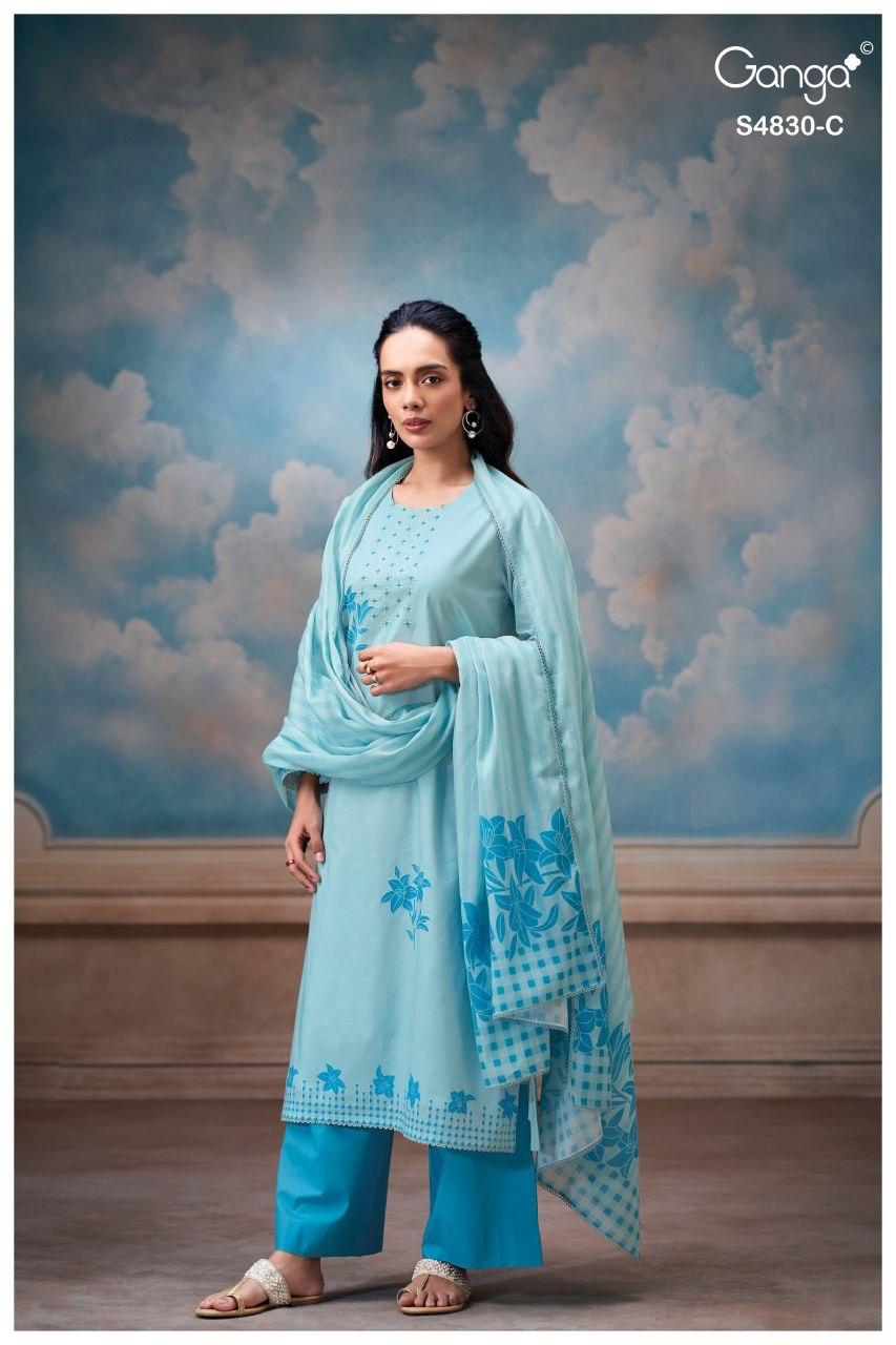 Siennae S4830 Ganga Cotton Pant Style Suits Exporter