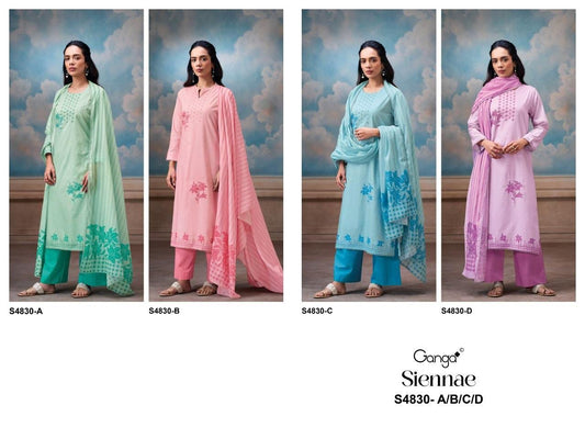 Siennae S4830 Ganga Cotton Pant Style Suits Exporter