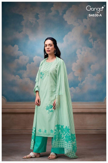Siennae S4830 Ganga Cotton Pant Style Suits Exporter