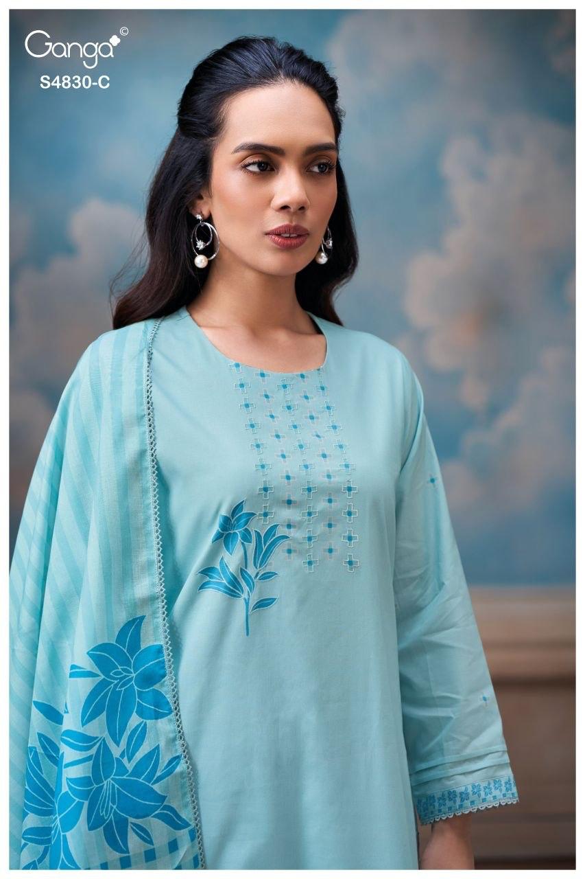 Siennae S4830 Ganga Cotton Pant Style Suits Exporter