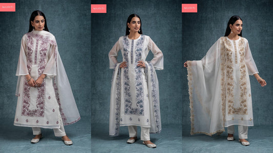 Sifaan Naariti Mul Chanderi Pant Style Suits Manufacturer Gujarat