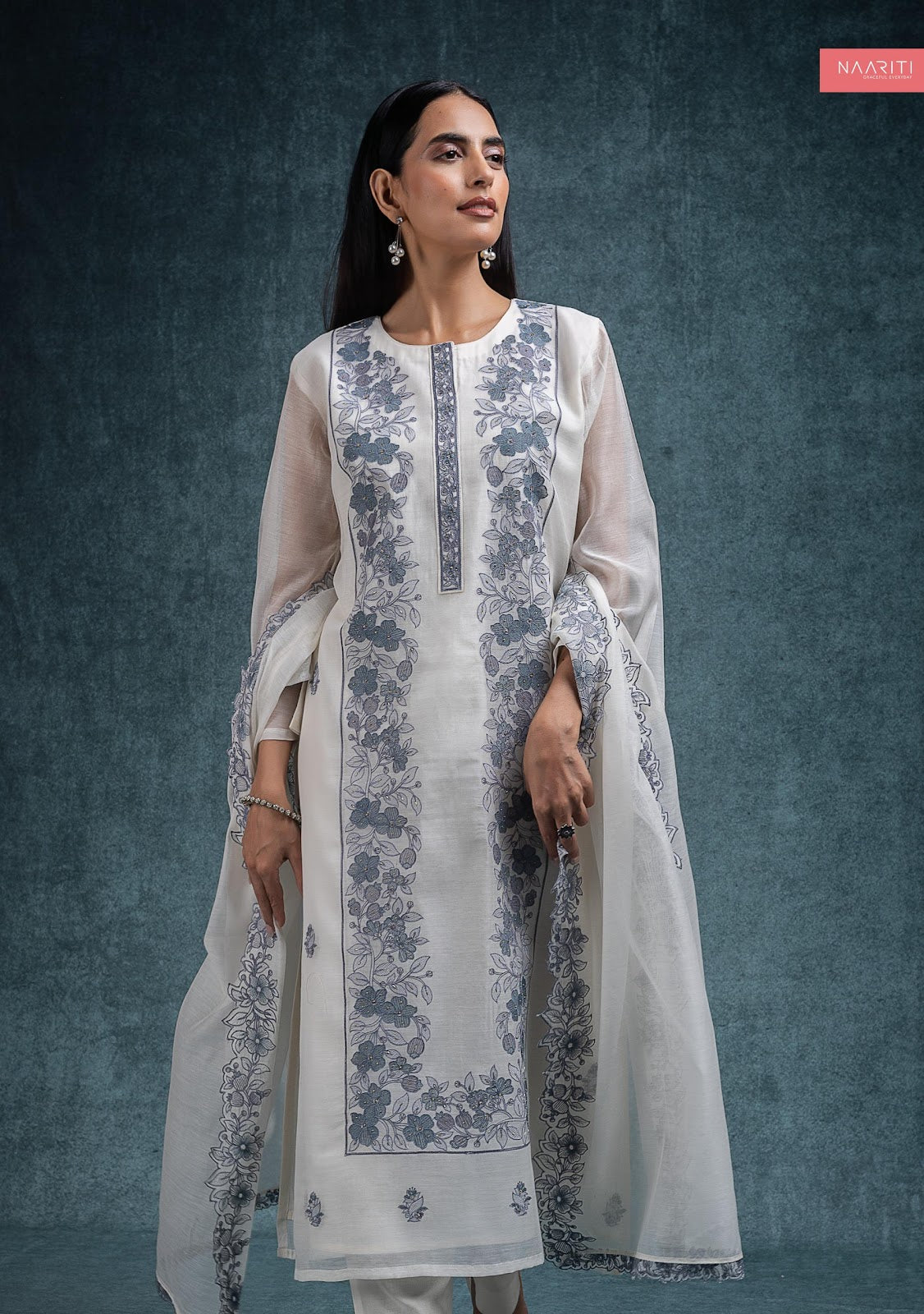 Sifaan Naariti Mul Chanderi Pant Style Suits Manufacturer Gujarat