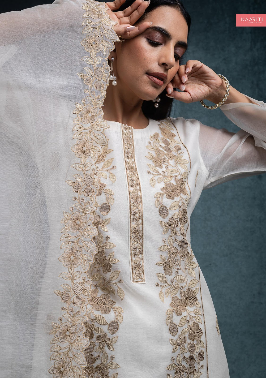 Sifaan Naariti Mul Chanderi Pant Style Suits Manufacturer Gujarat