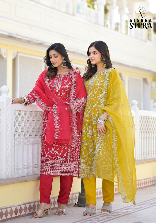Sifra Afsana Organza Readymade Pant Style Suits
