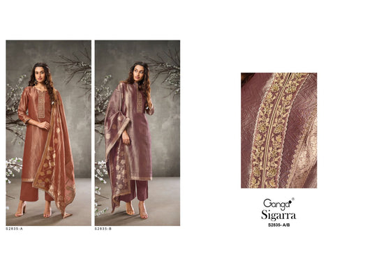 Sigarra 2835 Ganga Organza Plazzo Style Suits Wholesaler India