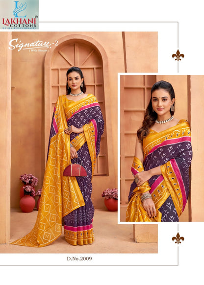 Signature 2 Lakhani Cotton Sarees Wholesaler Ahmedabad