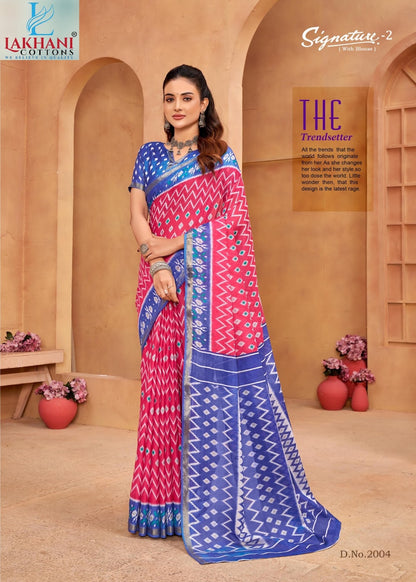 Signature 2 Lakhani Cotton Sarees Wholesaler Ahmedabad