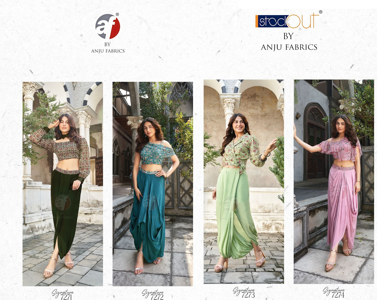 Signature Af Viscose Georgette Indo Western Pair Wholesaler