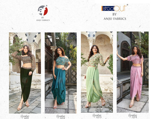 Signature Af Viscose Georgette Indo Western Pair Wholesaler