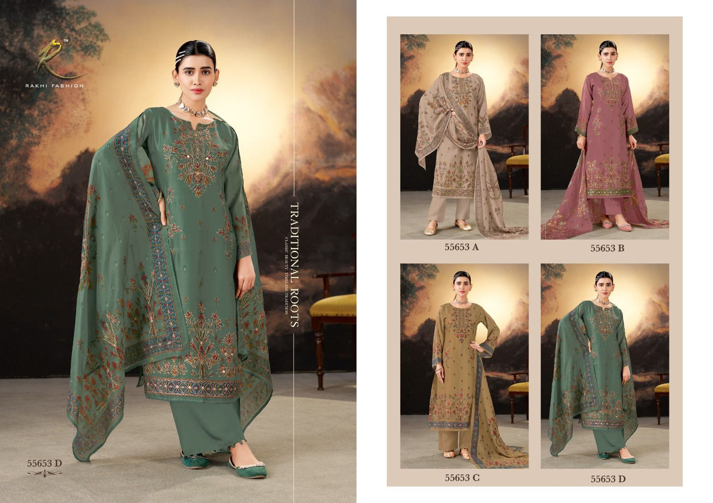 Signature Rakhi Fashion Bemberg Silk Salwar Suits Exporter India